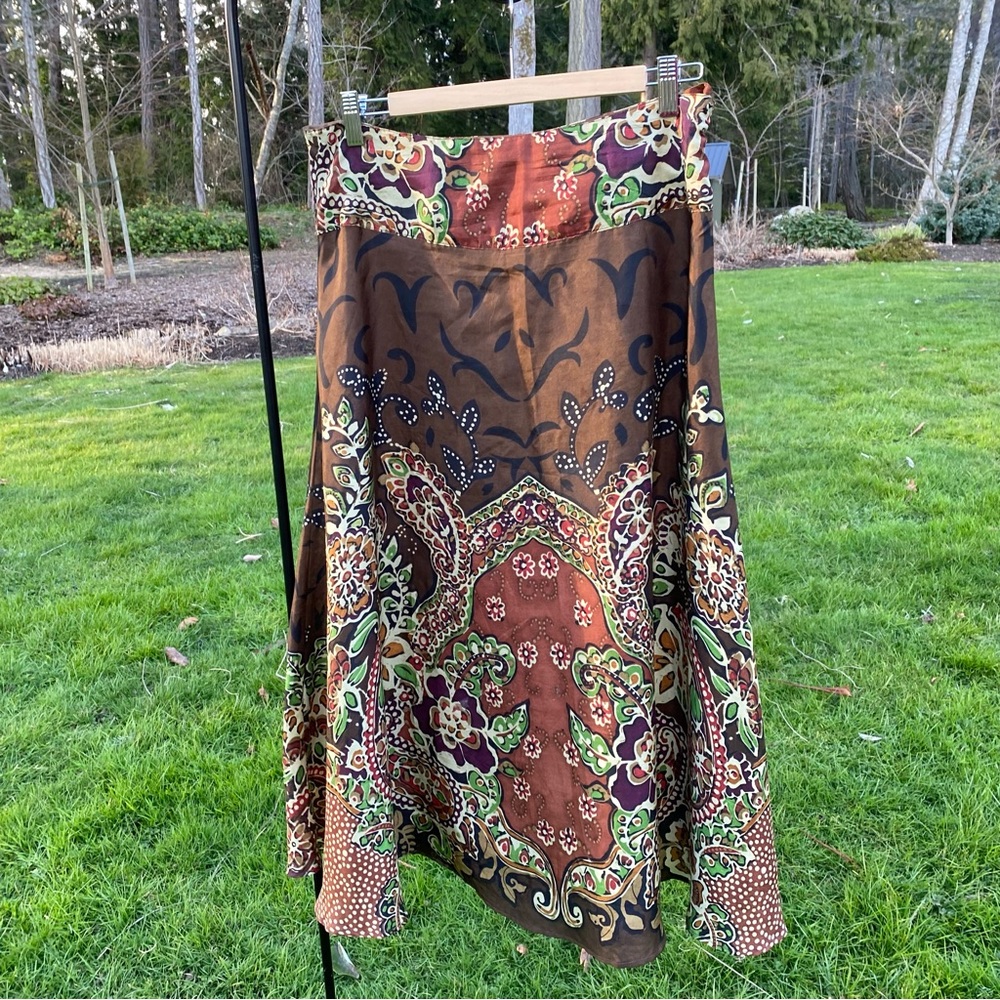 Long silk skirt